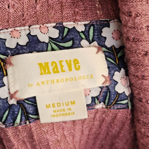 Maeve Anthropologie Pink Mauve Long Sleeve Mock Neck Textured Blouse Sz M - Picture 6 of 9